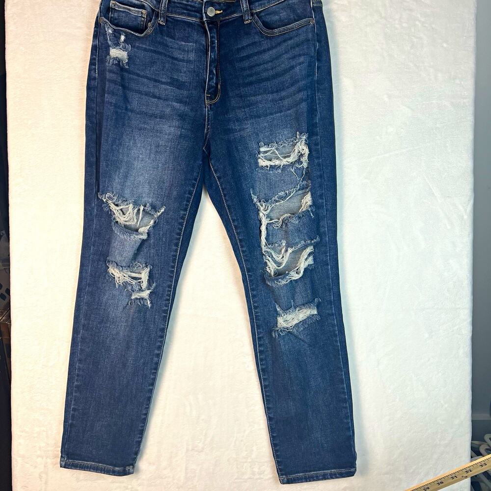 Judy Blue Skinny Jeans High Rise Medium Wash Distressed Stretch 13 31x26